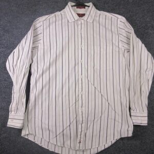 Nordstrom‎ Shirt Mens 15.5 32/33 White Stripe Classic Dress Long Sleeve Cotton